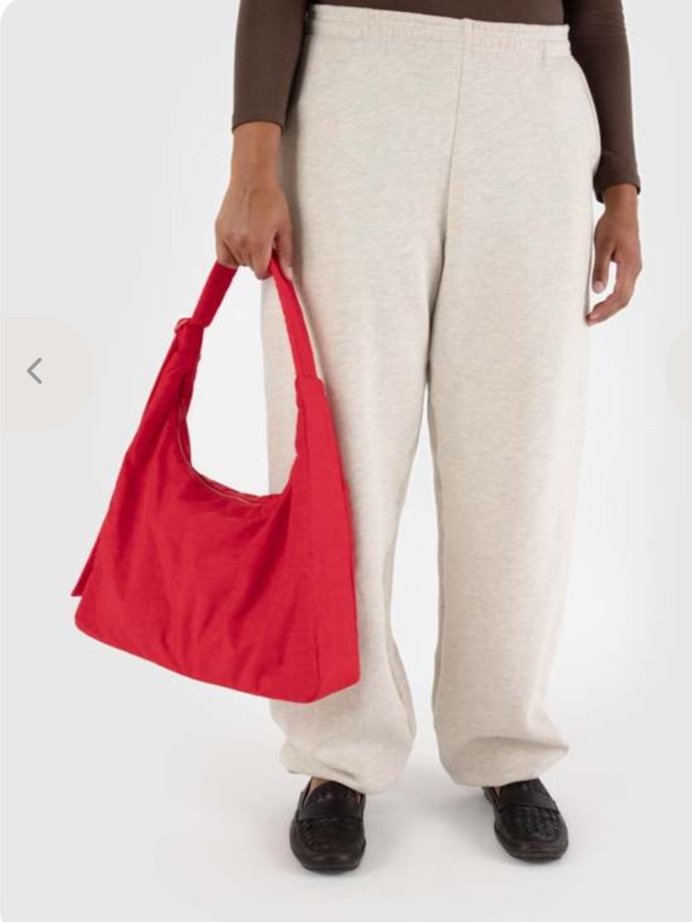 BAGGU recycled nylon shoulder bag candy apple red machine washable